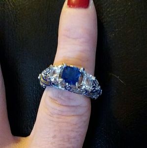 Size 7 Blue Crystal Ring